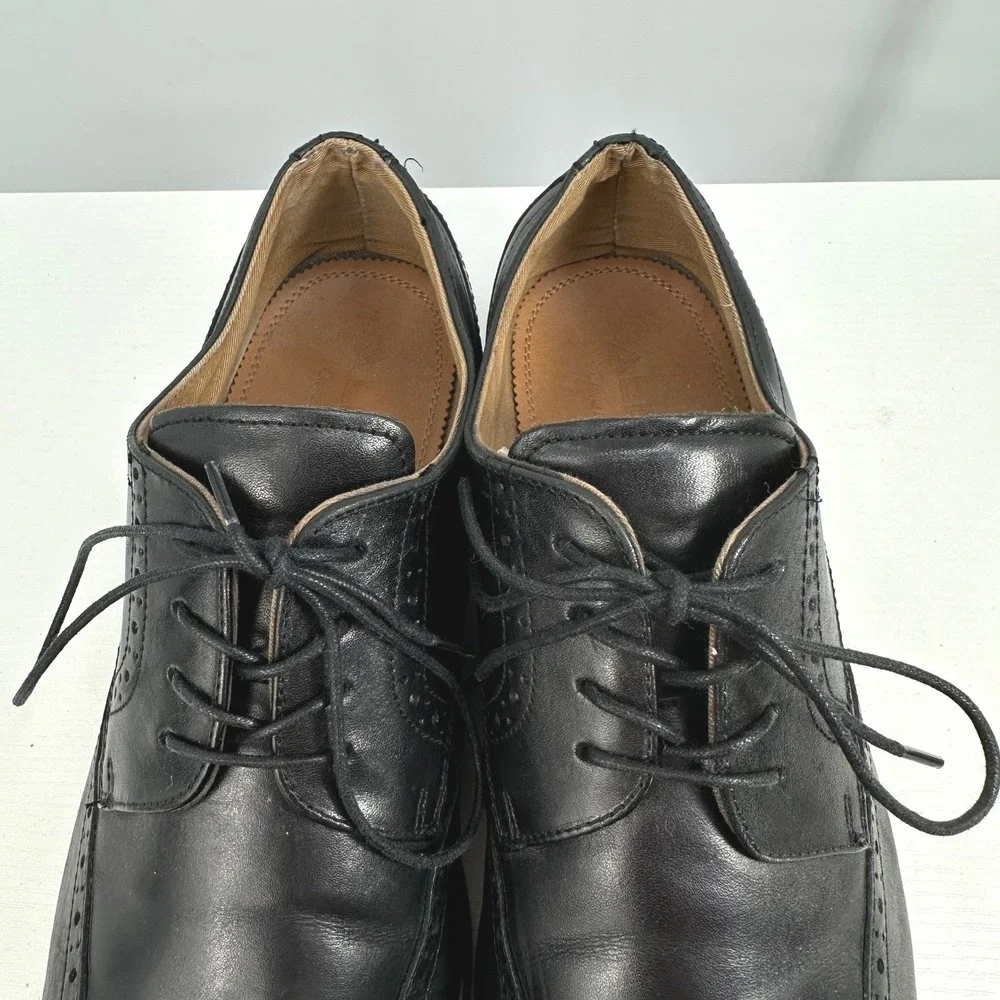 Black leather wingtip oxford‎ mens shoes 10 Aldo business work old money classic